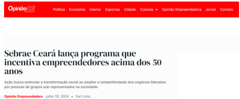 Sebrae Ceará lança programa que incentiva empreendedores acima dos 50 anos